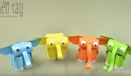 Hướng dẫn làm voi bằng giấy màu xinh xắn cho bé yêu